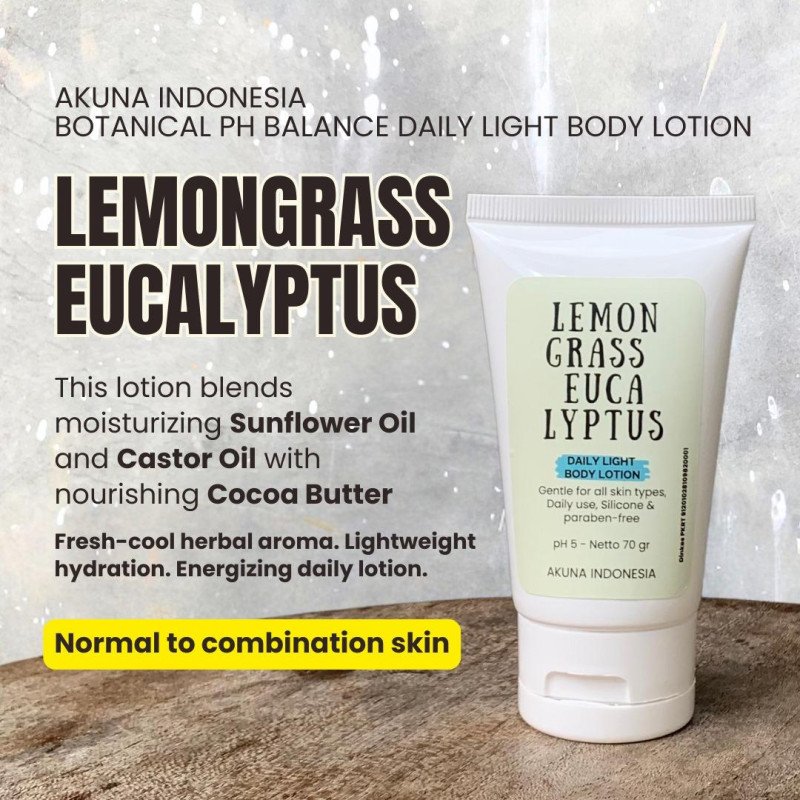 Akuna Botanical Daily Light Body Lotion Alami Lemongrass Eucalyptus
