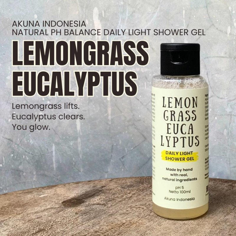 Akuna Botanical Daily Light Shower Gel Alami Lemongrass Eucalyptus
