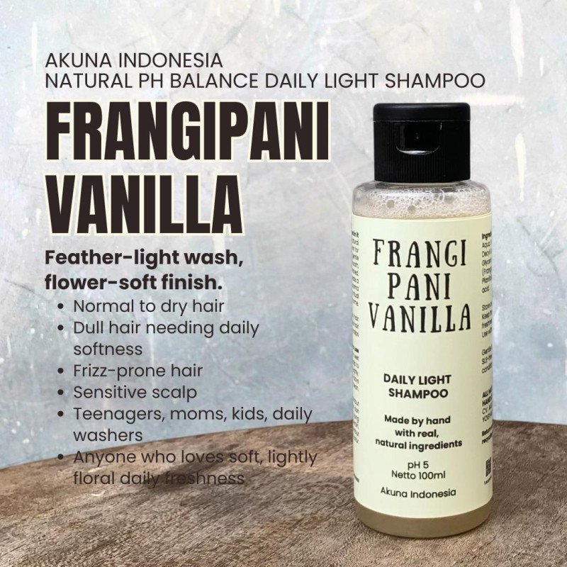 Akuna Botanical Daily Light Shampoo Harian Alami Frangipani Vanilla 