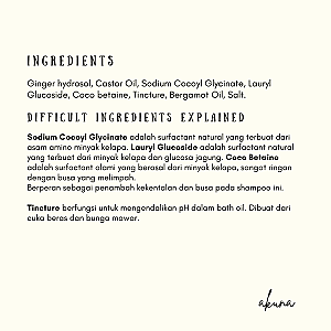 Akuna Botanical Anti Pollutant Ginger Rinse-Off Bath Oil