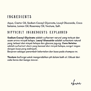 Akuna Botanical Lemon Rosemary Rinse-Off Bath Oil