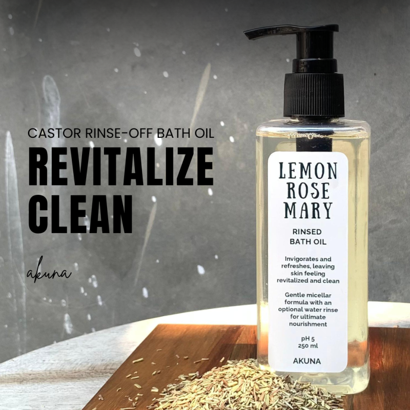 Akuna Botanical Lemon Rosemary Rinse-Off Bath Oil