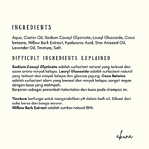 Akuna Botanical Natural BHA Willowbark Rinse-Off Bath Oil