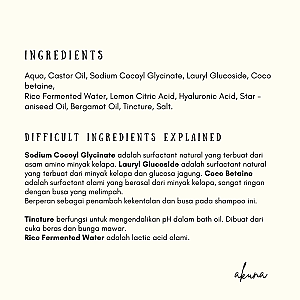 Akuna Botanical Lemon AHA & Rice Rinse-Off Bath Oil